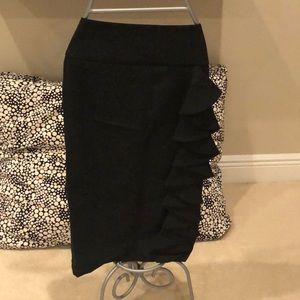 Express Pencil Skirt with Side Ruffle Detail